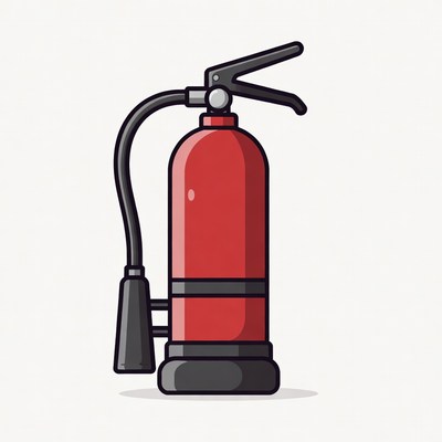 Red Fire Extinguisher Illustration