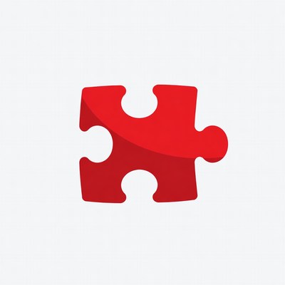 Red puzzle piece illustration