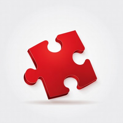 Red puzzle piece illustration