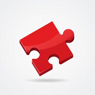 Red 3D Puzzle Piece