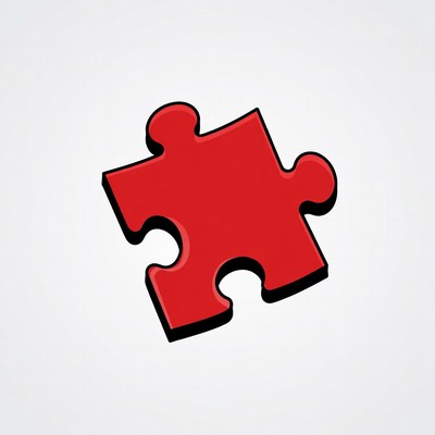 Red puzzle piece illustration