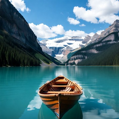 Wooden Rowboat on Moraine Lake