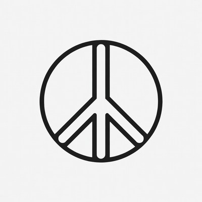 Black Peace Symbol Icon