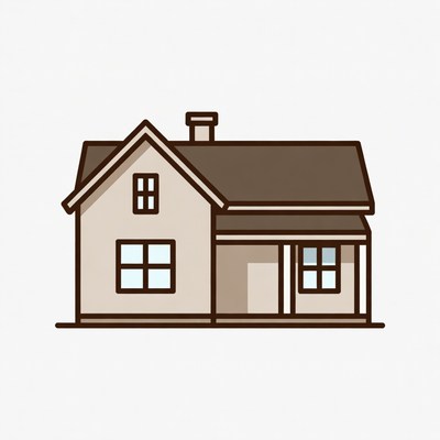 Cartoon House with Porch