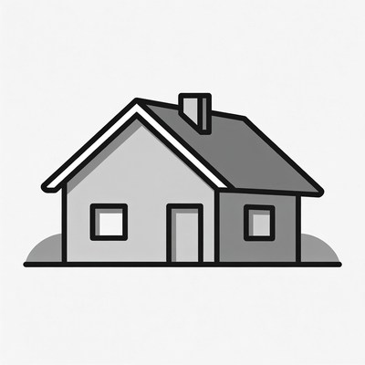 Simple Gray House Illustration