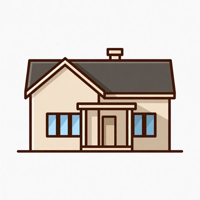 Cartoon House with Porch