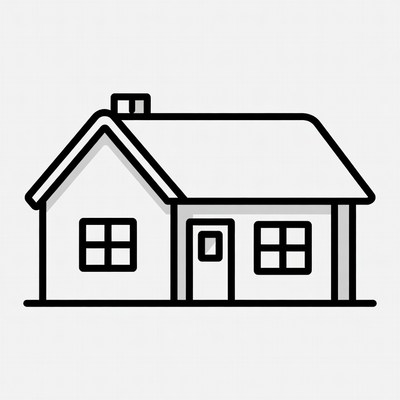 Simple House Line Drawing