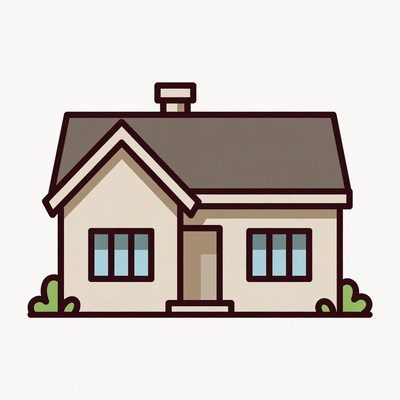 Cartoon House with Chimney