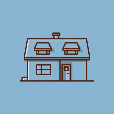 Cartoon House with Shutters