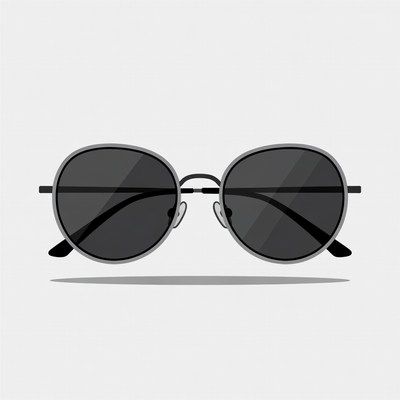 Round Black Sunglasses Illustration
