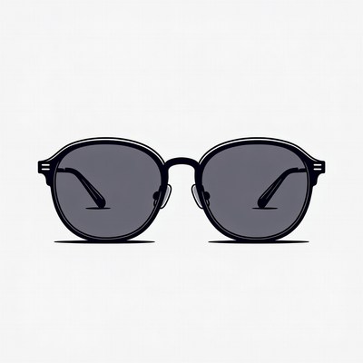 Black Round Sunglasses Illustration