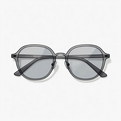 Gray Round Sunglasses Illustration