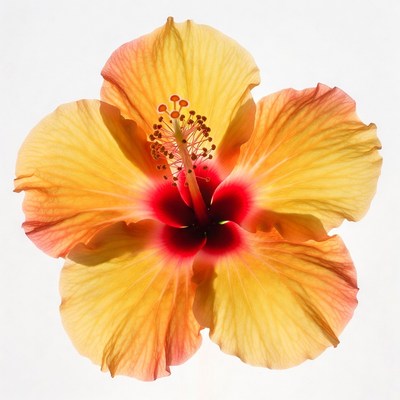 Yellow hibiscus flower isolated