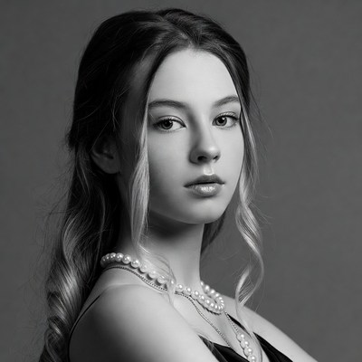 Young woman with pearl necklace