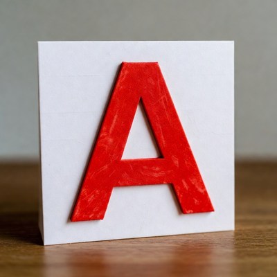 Red Letter A on White Card