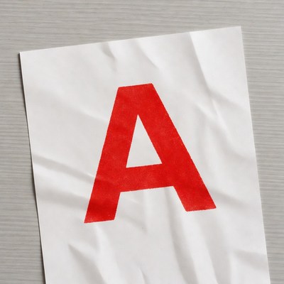 Red A Stamp on White Paper