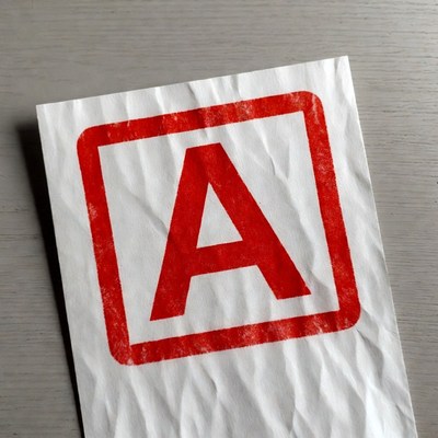 Red A Stamp on White Paper