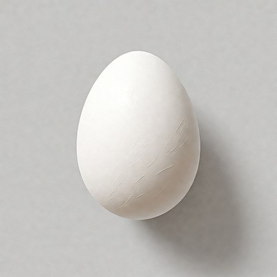 White egg on gray background