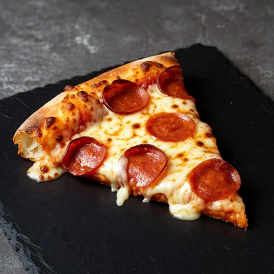Pepperoni Pizza Slice on Slate