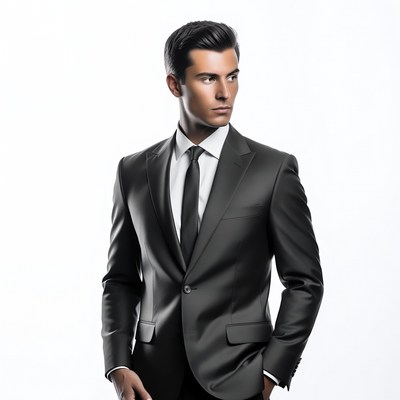 Handsome man in black suit