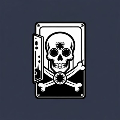 Skull Hard Drive with Crossbones