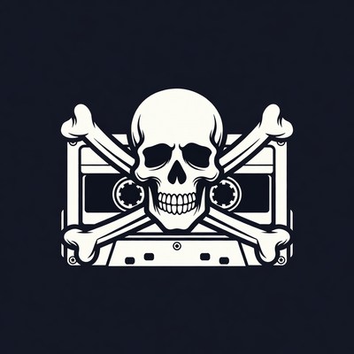 Skull and Crossbones on Cassette Tape