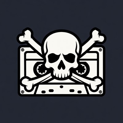 Skull and Crossbones on Cassette Tape