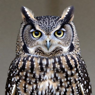 Spotted Eagle Owl close-up