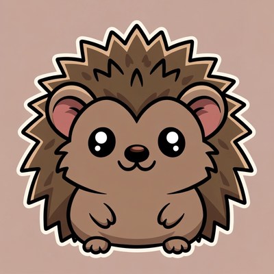Cute cartoon hedgehog illustration