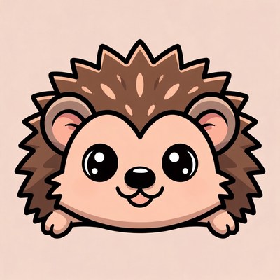Cute cartoon hedgehog illustration