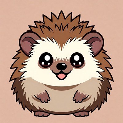Cute cartoon hedgehog smiling