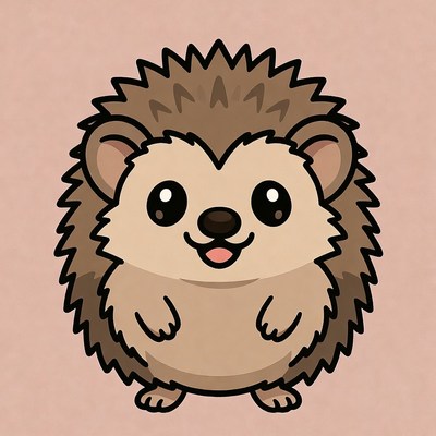 Cute cartoon hedgehog smiling