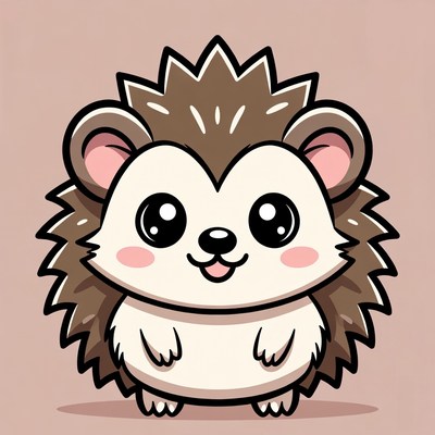 Cute cartoon hedgehog smiling