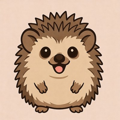 Cute smiling hedgehog illustration