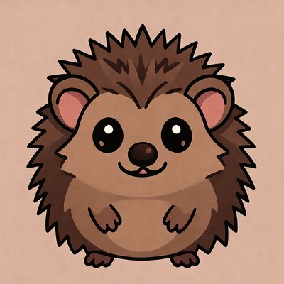 Cute cartoon hedgehog illustration