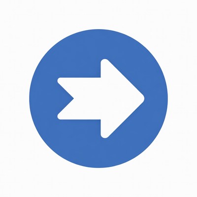 White Right Arrow in Blue Circle