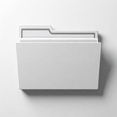 White folder on isolated background
