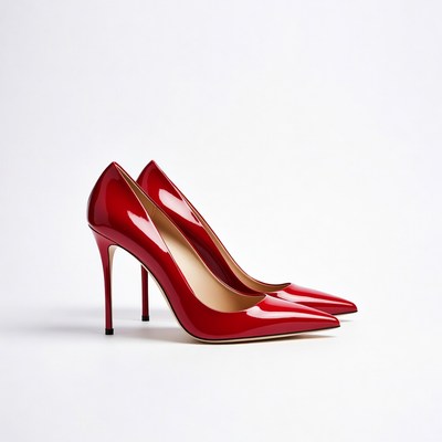 Red High Heel Shoes Pair