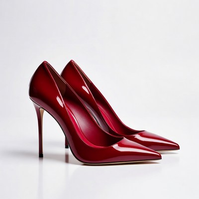 Pair of red high heel shoes