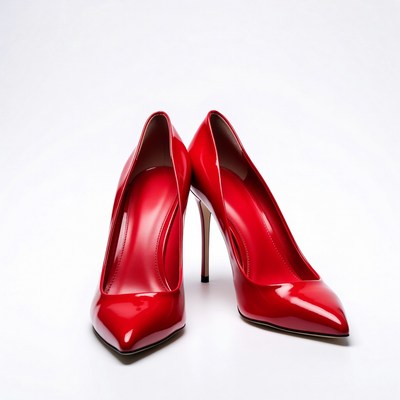 Red High Heel Shoes Pair