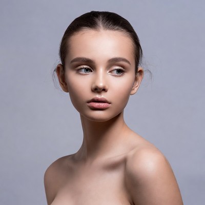 Young woman profile portrait