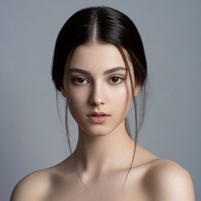 Beautiful young woman close-up portrait