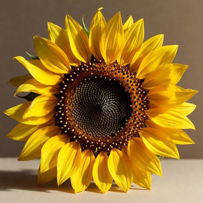 Vibrant sunflower on isolated background