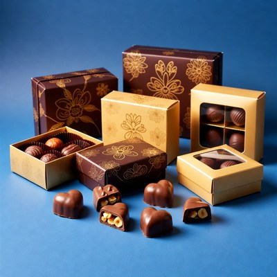 Assortment of luxury chocolate boxes