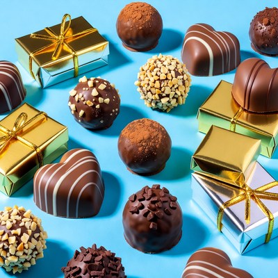 Assortment of Chocolates and Gift Boxes