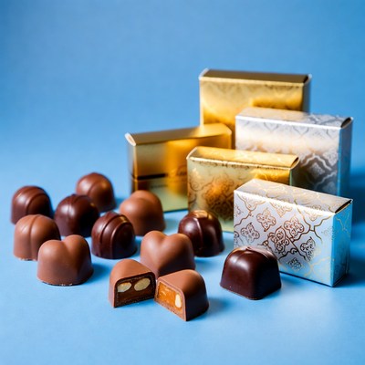 Chocolate truffles and gift boxes