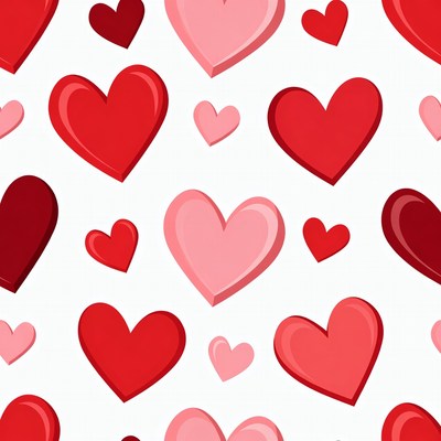 Red and Pink Hearts Pattern