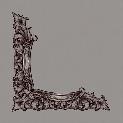 Ornate Victorian Corner Border Illustration