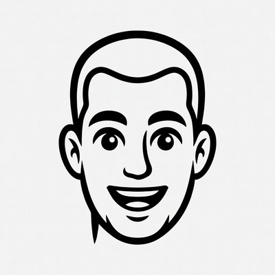 Smiling Cartoon Man Face