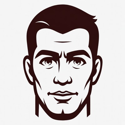 Strong man face illustration